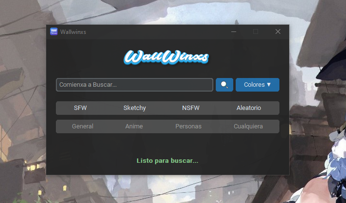 Captura de pantalla de la aplicación